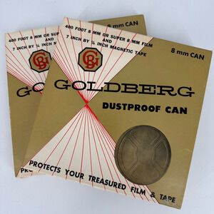 2 Goldberg dustproof cans 8 mm super 8 400 ft NOS NEW